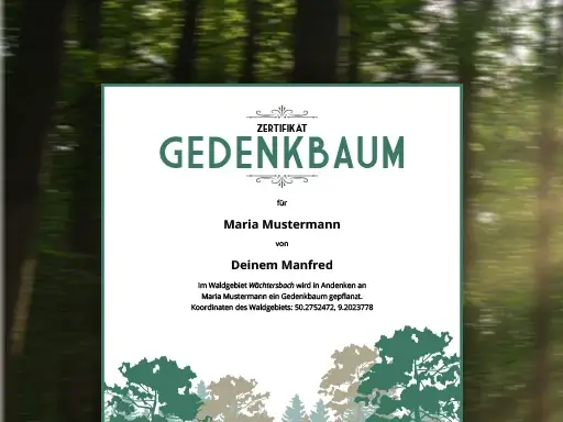 Gedenkbaum-Zertifikat